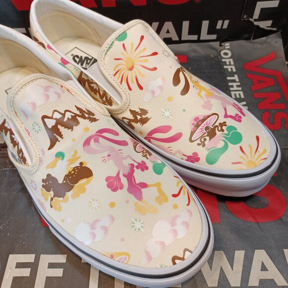 Vans Men's 11.5 Classic Slip On Get Outdoors Marshmallow White VN000BVZBPH - Picture 9 of 12